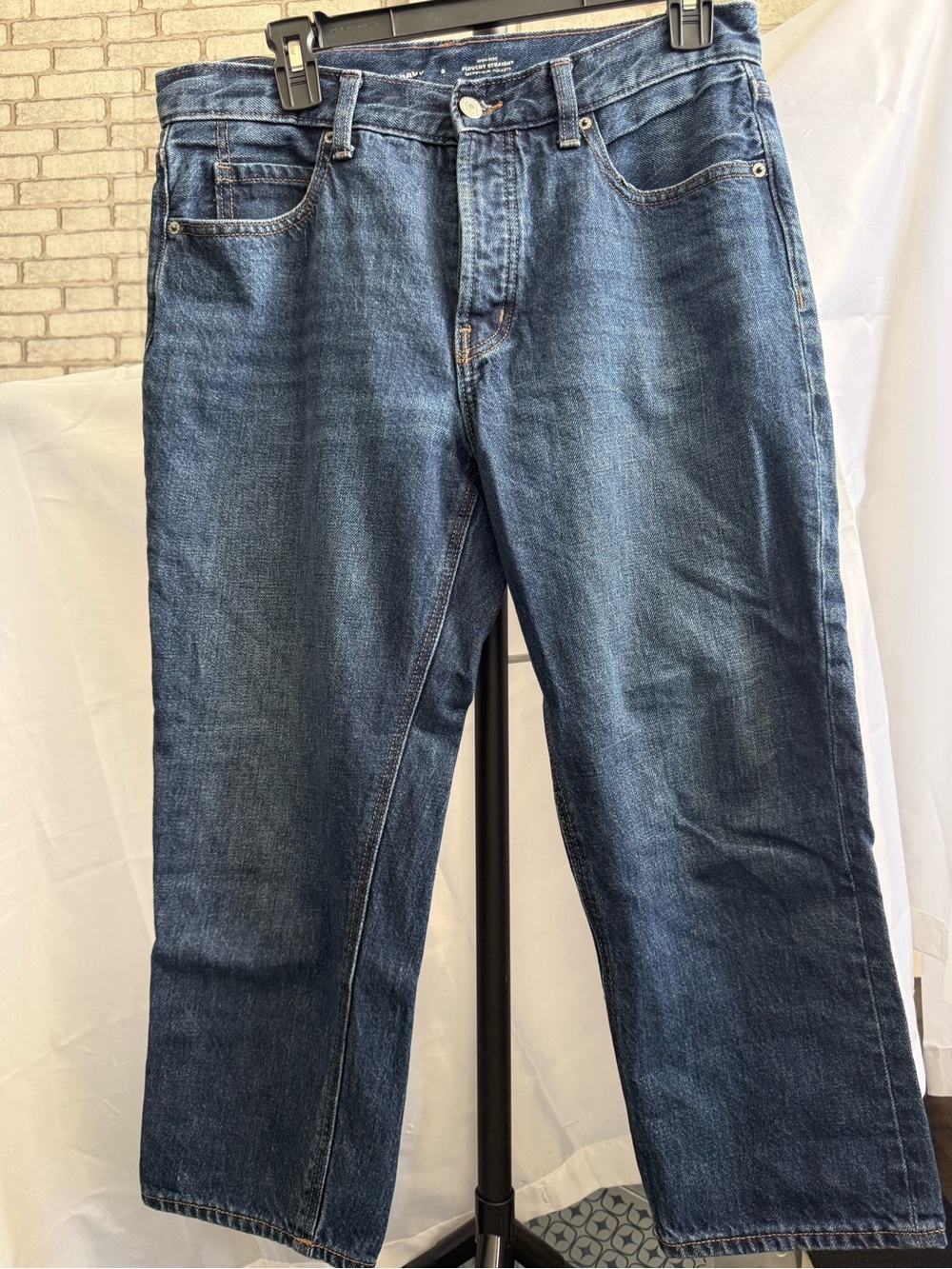 Old Navy Women's Slouchy Straight Dark Blue Jeans